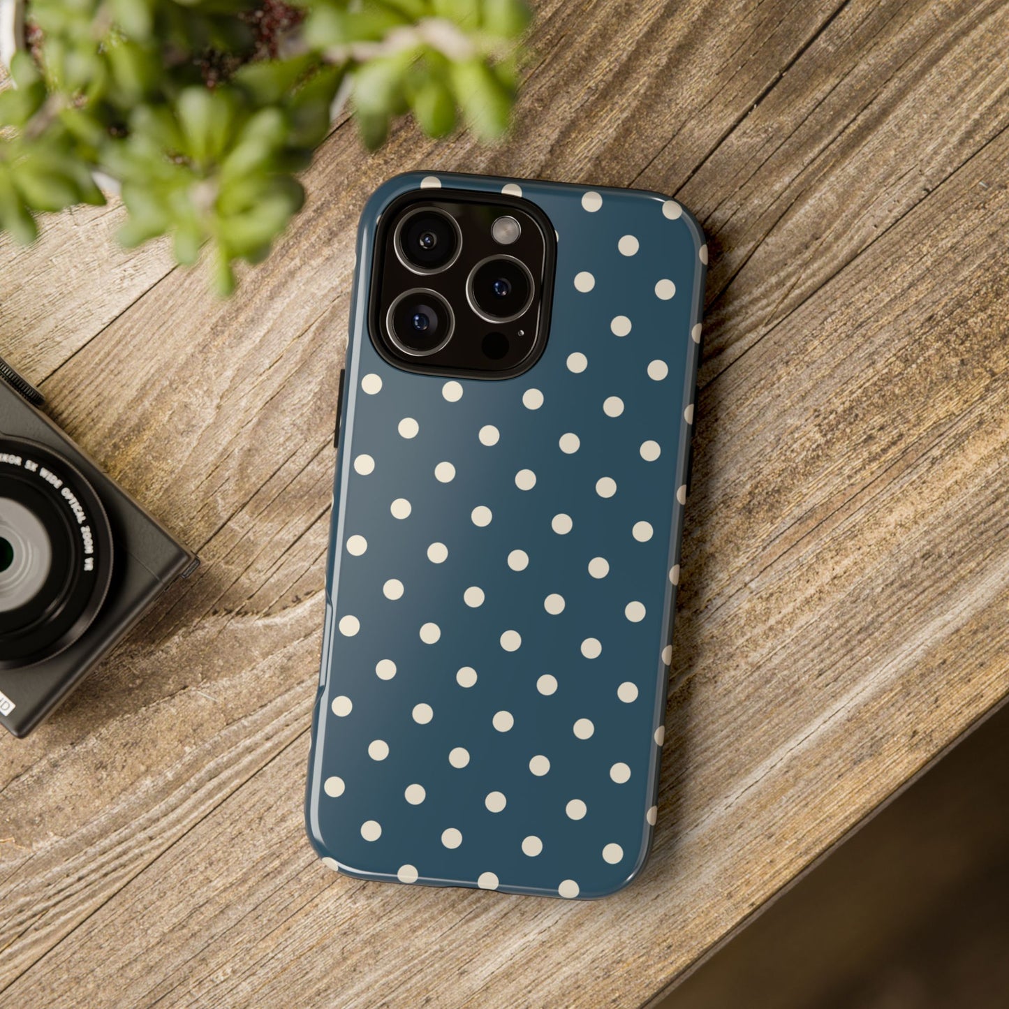 Blue & White Dot Pattern Phone Case