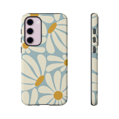 Samsung Galaxy S23 Plus / Glossy Phone Case - ’Retro Blue Daisy Pattern’ Phone Case
