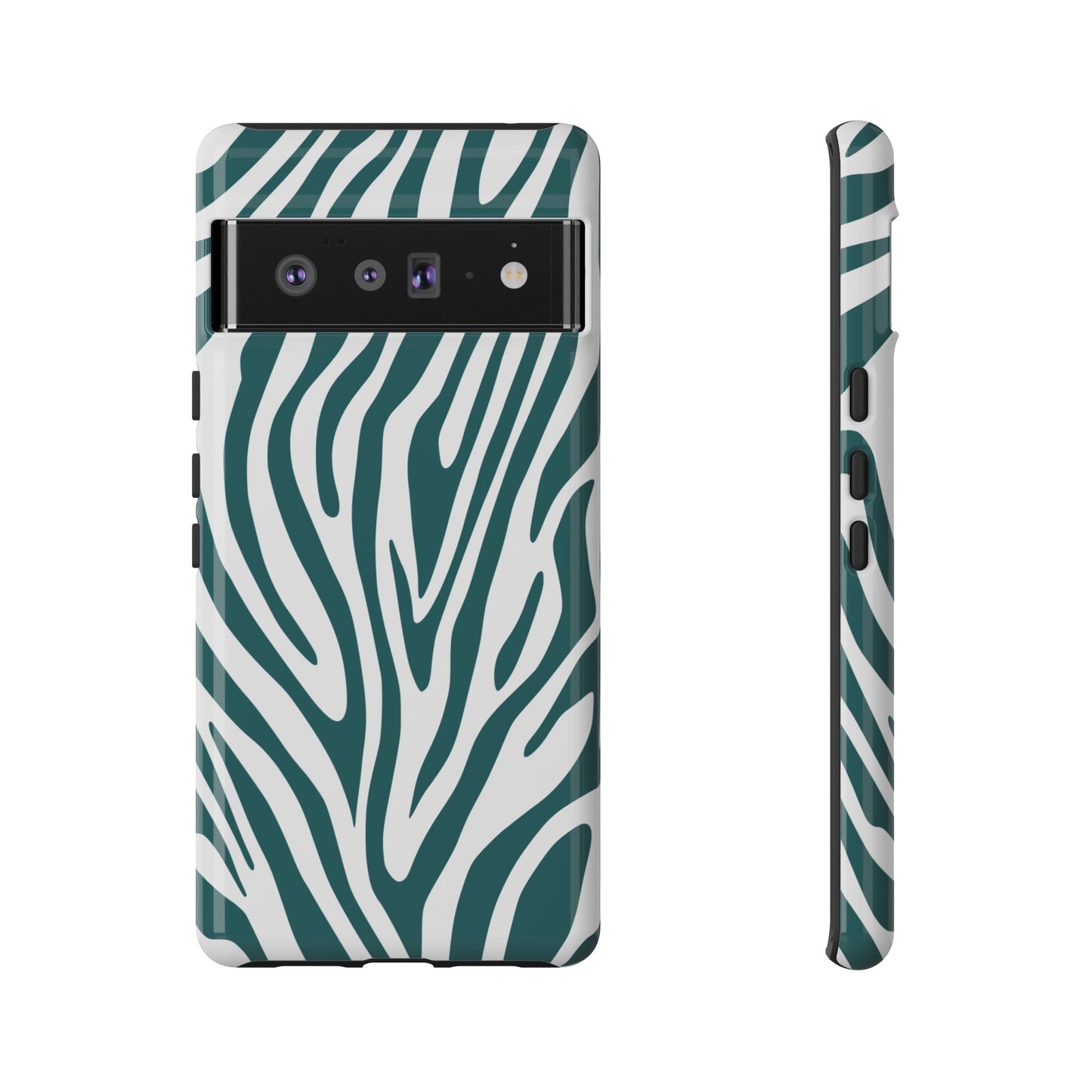 Graphic Teal Tiger Print Phone Case