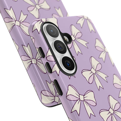 Chic Lilac Bow Pattern Phone Case