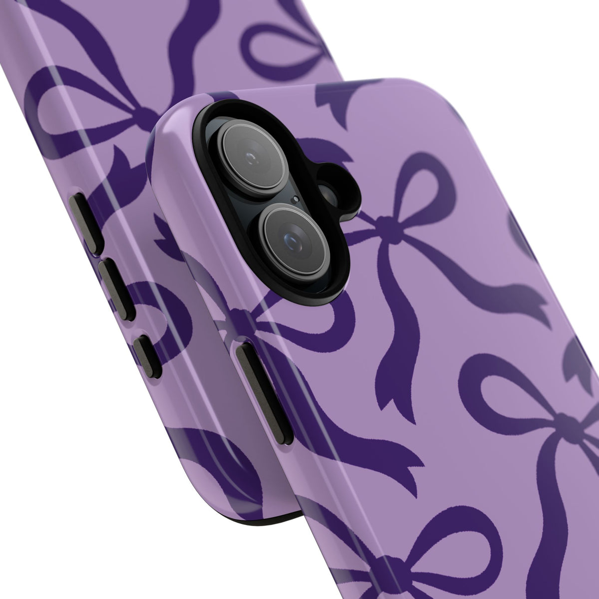 Bold Lilac and Deep Purple Bow Pattern Phone Case - Purple Phone Case