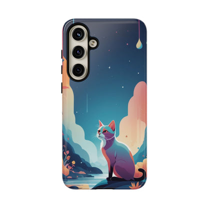Samsung Galaxy S24 Plus / Glossy Phone Case - Stylised Cat Design Phone Case