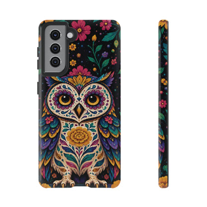 Vibrant Purple and Teal Calavera Owl Phone Case - Multicolor Phone Case - Samsung Galaxy S21 / Glossy