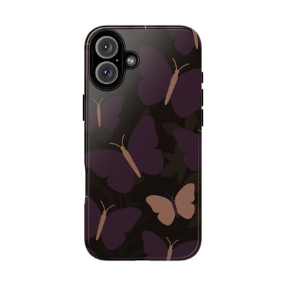iPhone 16 Plus / Glossy Phone Case - Minimalist Purple Butterfly Pattern Phone Case