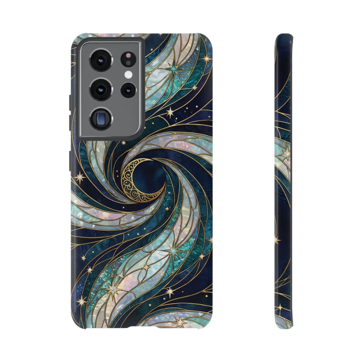 Elegant Navy & Teal Celestial Swirl Phone Case