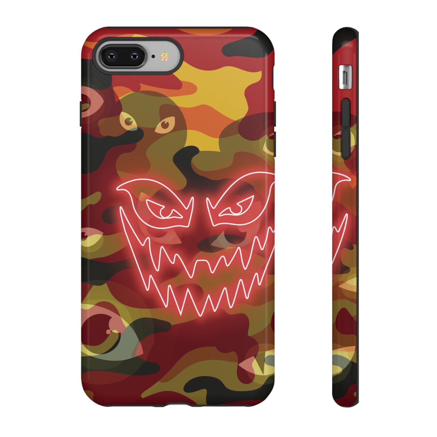 Inferno Neon Face Camo Phone Case - Red Phone Case - iPhone 8 Plus / Glossy