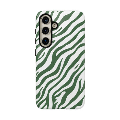 Stylish Sage Zebra Print Phone Case