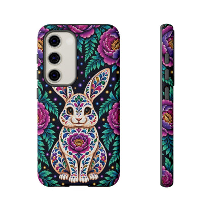 Cute Purple and Teal Calavera Bunny Phone Case - Multicolor Phone Case - Samsung Galaxy S23 / Glossy