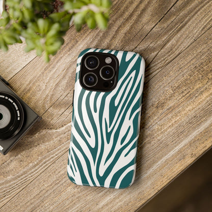 Graphic Teal Tiger Print Phone Case