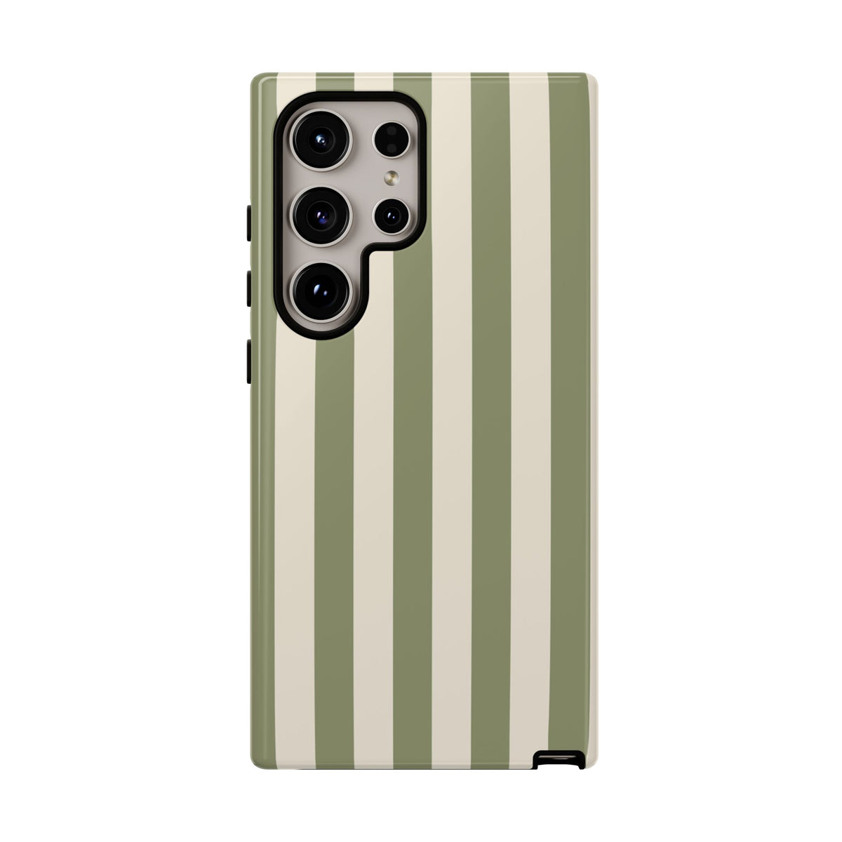 Olive & Beige Stripe Pattern Phone Case - Green Phone Case - Samsung Galaxy S24 Ultra / Glossy