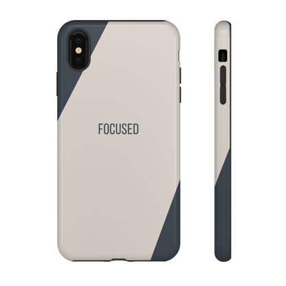 iPhone XS MAX / Glossy Phone Case - Sassy Statement Case ’Focused’ in Beige & Blue