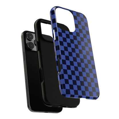Bold Blue Small Checked Pattern Phone Case - Blue Phone Case