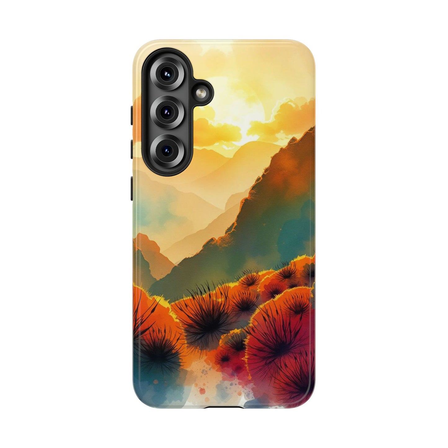 Samsung Galaxy S25 Plus / Glossy Phone Case - Ideallic Watercolour Sunset Design Phone Case