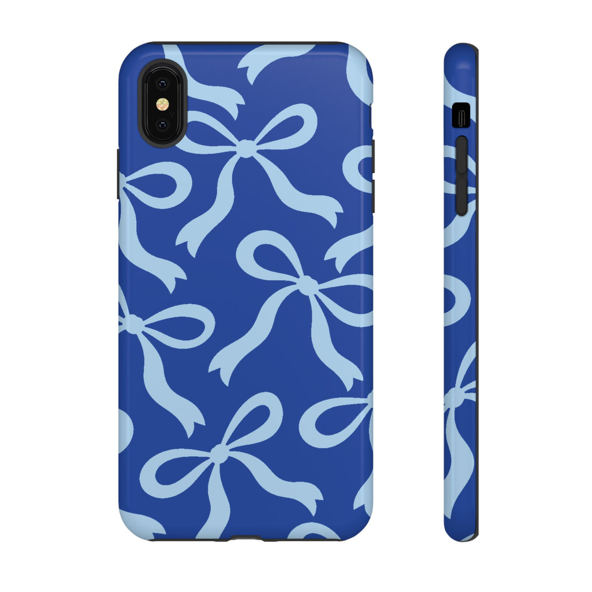 Bold Cobalt Blue and Powder Blue Bow Pattern Phone Case - Blue Phone Case - iPhone XS MAX / Glossy