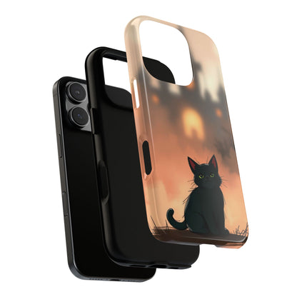 Cute Gothic Cat Design Phone Case - Multicolor Phone Case