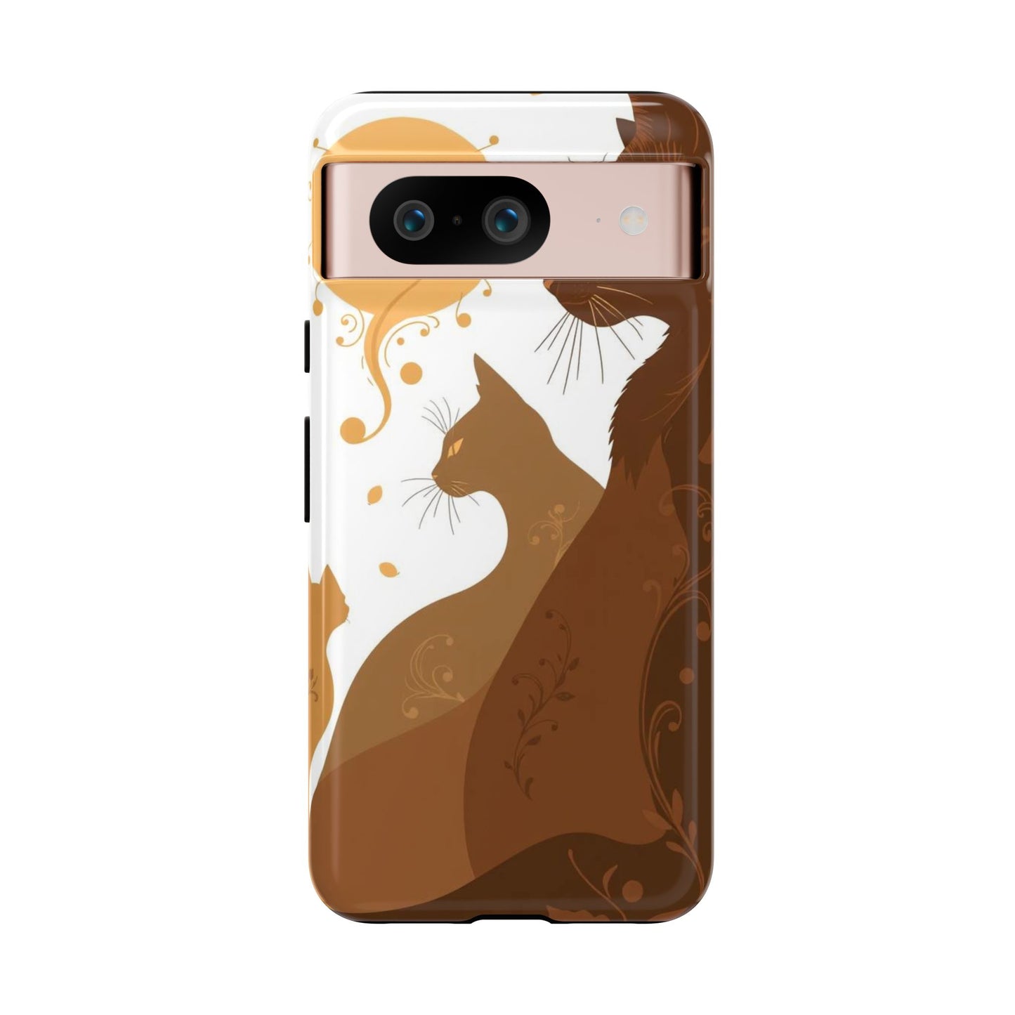Google Pixel 8 / Glossy Phone Case - Abstract Cat Pattern Design Phone Case