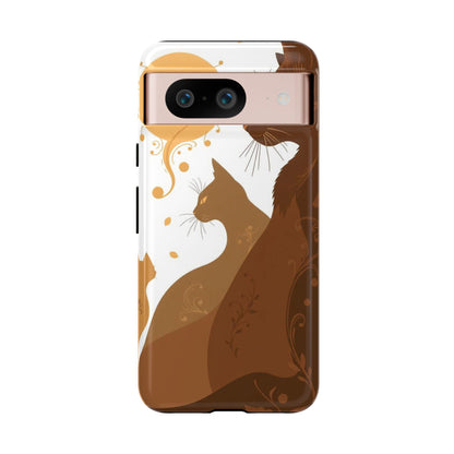 Google Pixel 8 / Glossy Phone Case - Abstract Cat Pattern Design Phone Case
