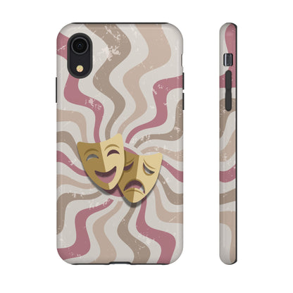 Comedy & Tragedy Masks – Pink Minimal Retro Wave Phone Case - Pink Phone Case - iPhone XR / Glossy