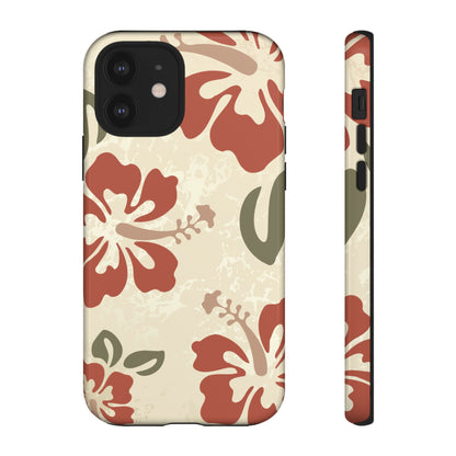 iPhone 12 / Glossy Phone Case - ’Boho Chic Hibiscus Pattern #1’ Phone Case