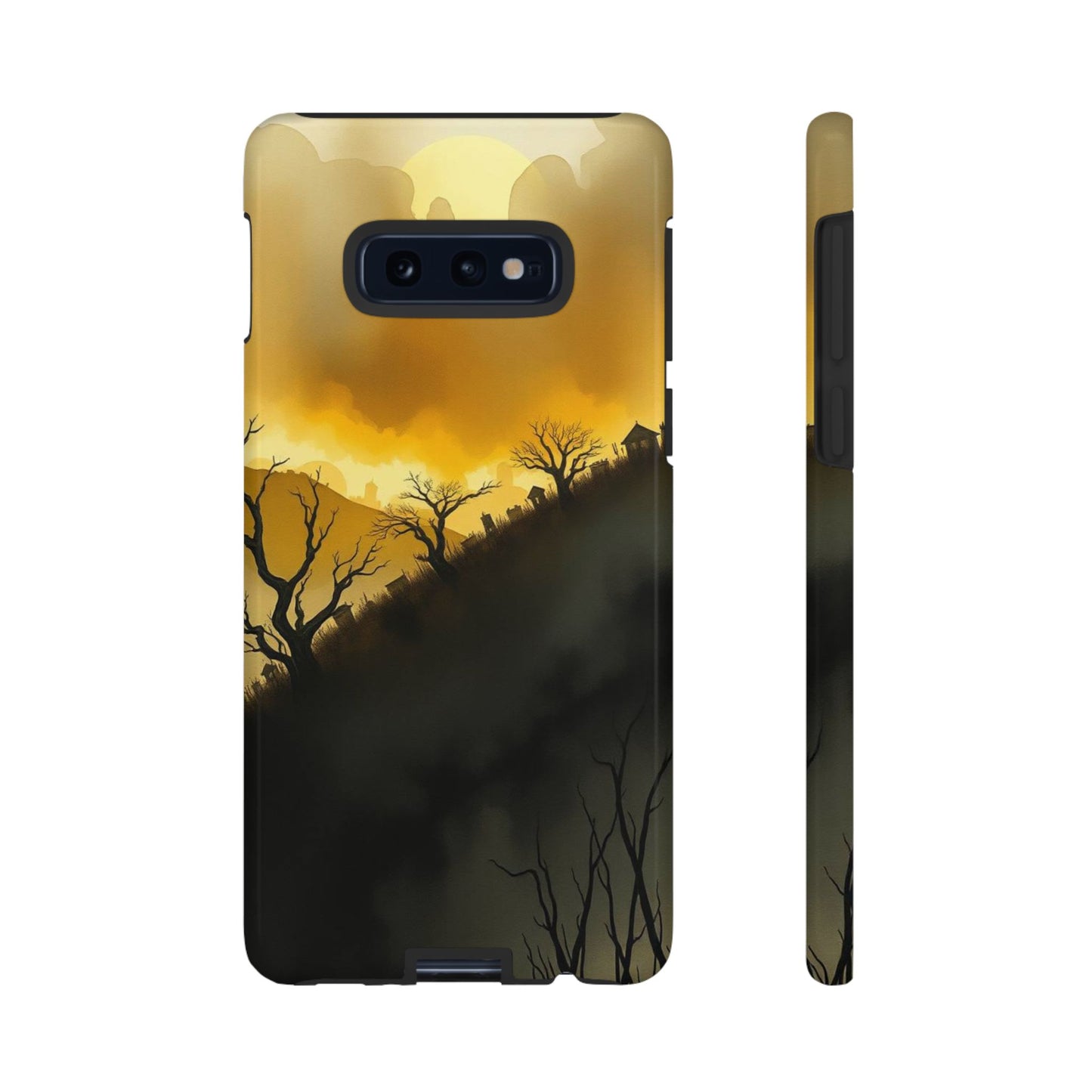 Samsung Galaxy S10E / Glossy Phone Case - Eerie Graveyard Watercolour Design Phone Case