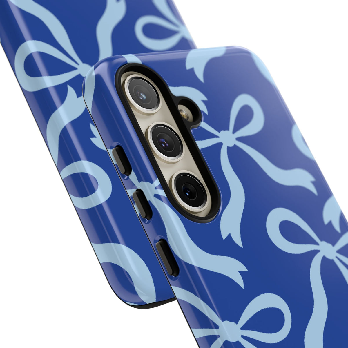 Bold Cobalt Blue and Powder Blue Bow Pattern Phone Case - Blue Phone Case
