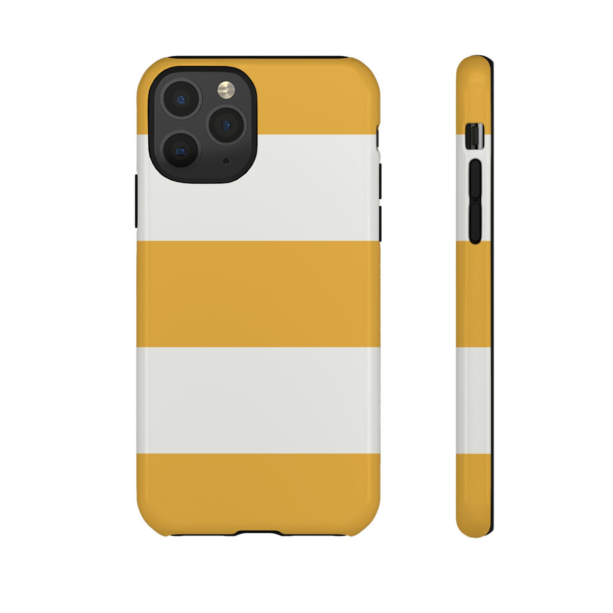 Yellow & White Horizontal Stripe Pattern Phone Case - Yellow Phone Case - iPhone 11 Pro / Glossy