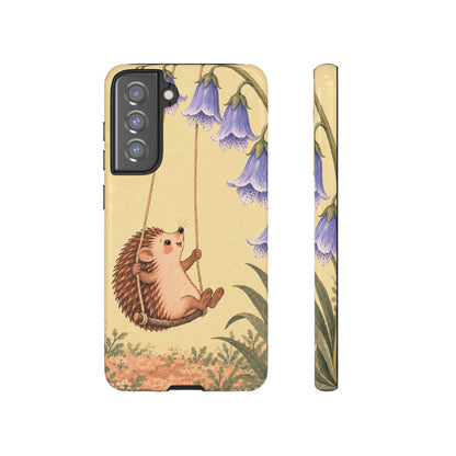 Whimsical Buttercream Hedgehog and Bluebell Phone Case - Yellow Phone Case - Samsung Galaxy S21 FE / Glossy