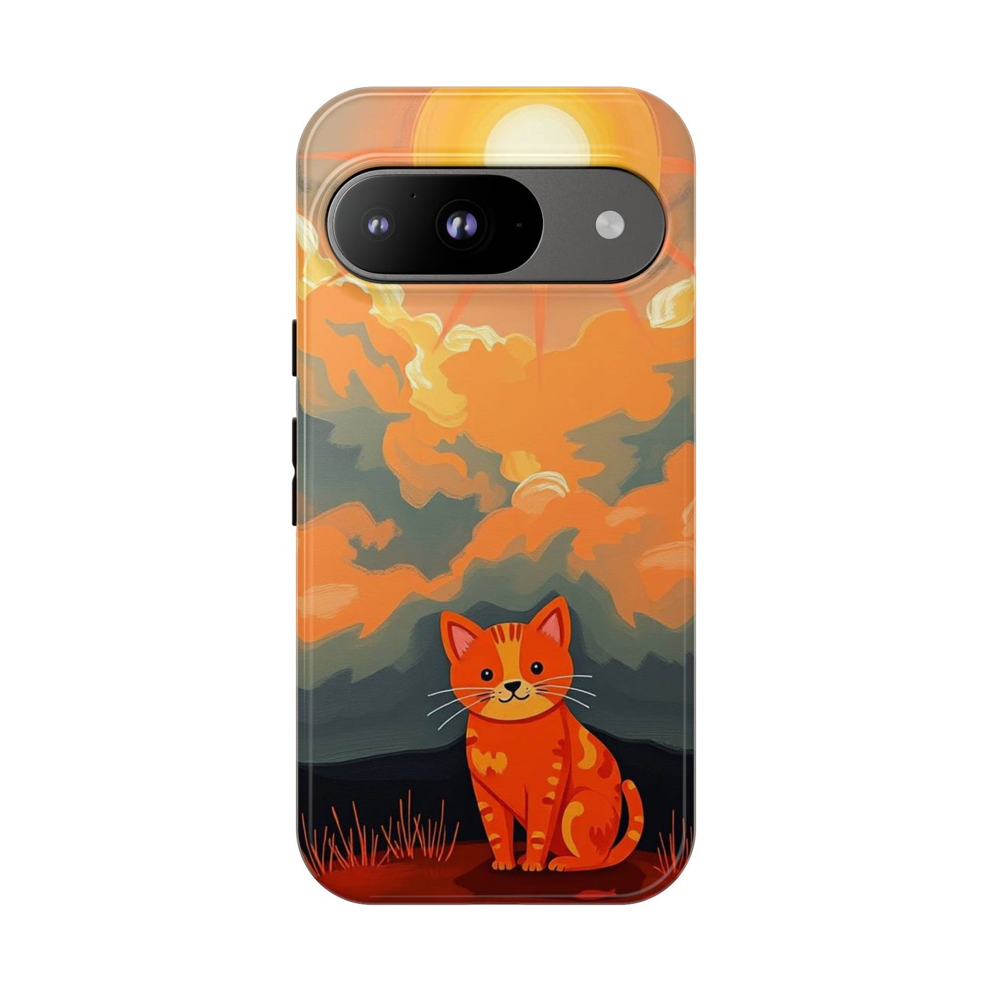 Acrylic Painting Style Cat Design Phone Case