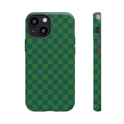 Bold Green Small Checked Pattern Phone Case - Green Phone Case - iPhone 13 Mini / Glossy