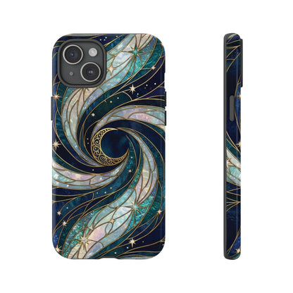 Elegant Navy & Teal Celestial Swirl Phone Case