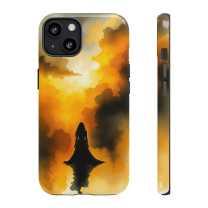 iPhone 13 / Glossy Phone Case - Watercolour Gothic Woman in Black Phone Case