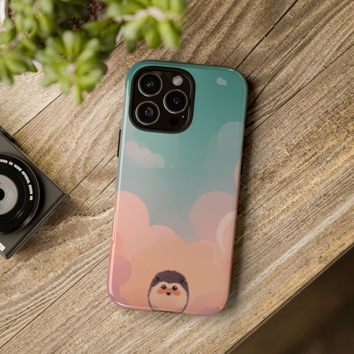 Cute Hedgehog & Cloud Design Phone Case - Multicolor Phone Case