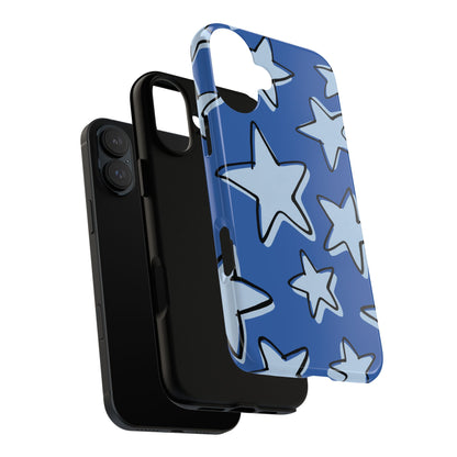 Cobalt Blue Doodle Star Phone Case
