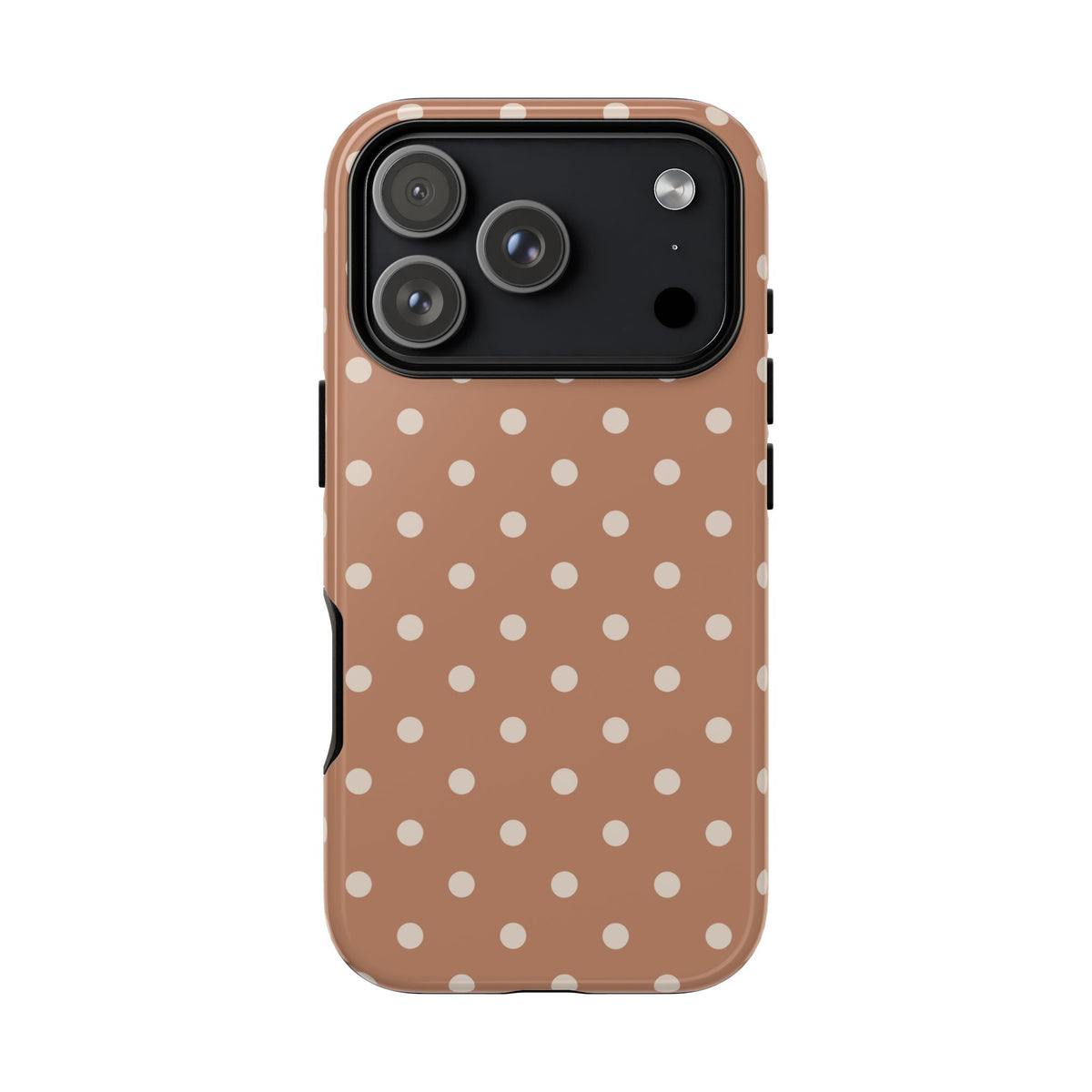 Brown with White Dot Pattern Phone Case - Brown Phone Case - iPhone 18 Pro / Glossy