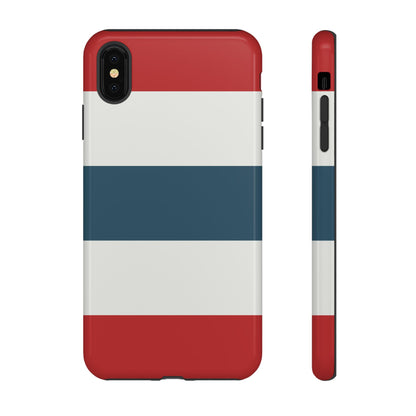 iPhone XS MAX / Glossy Phone Case - Red White & Blue Horizontal Stripe Pattern Phone Case