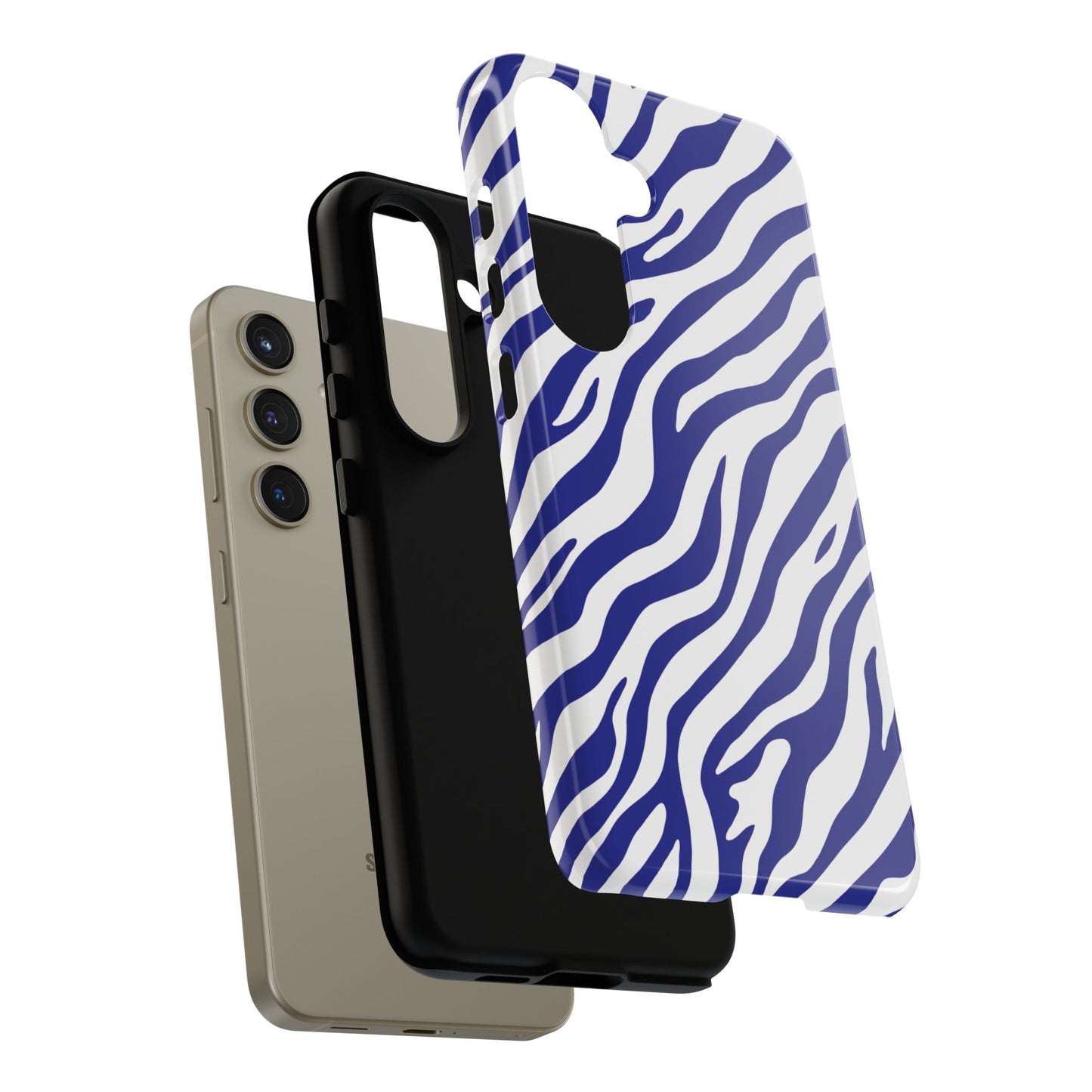 Stylish Electric Blue Zebra Print Phone Case