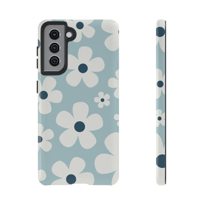 Cute Light Blue Daisy Pattern Phone Case - Blue Phone Case - Samsung Galaxy S21 / Glossy