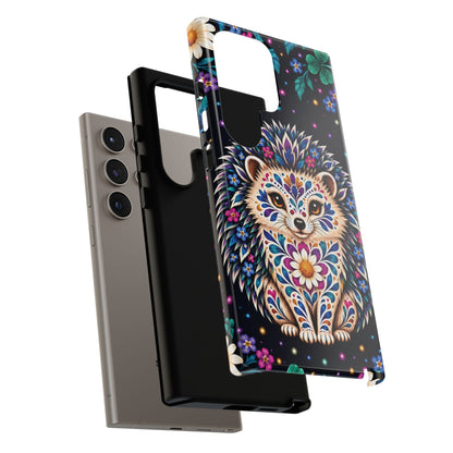 Vibrant Purple and Teal Calavera Hedgehog Phone Case - Multicolor Phone Case