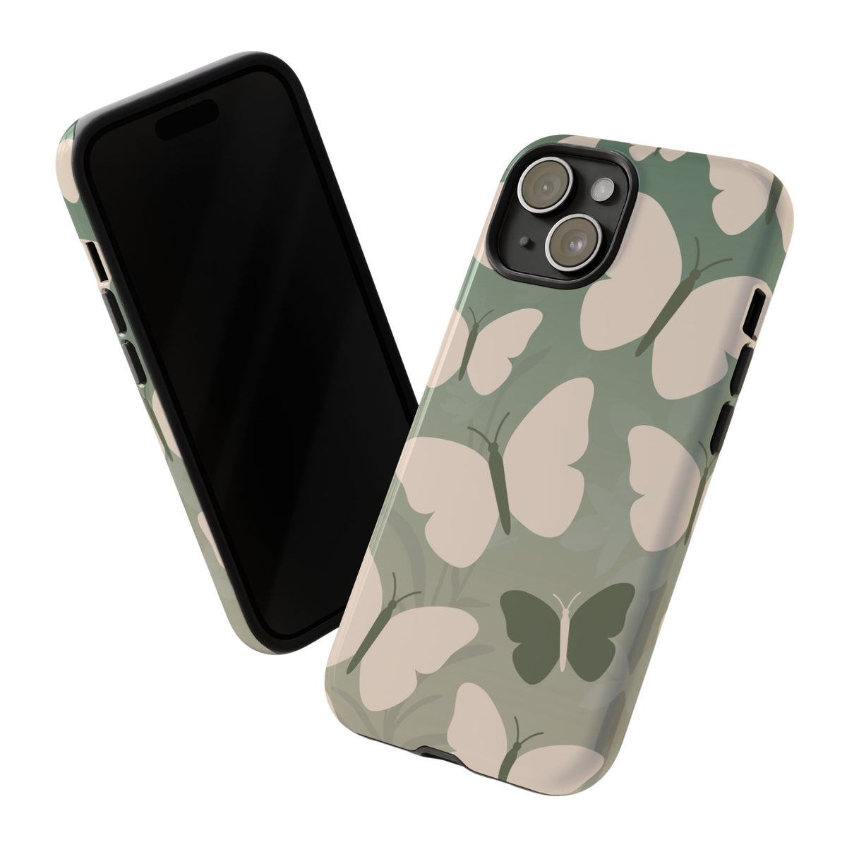 Minimalist Light Green Butterfly Pattern Phone Case - Green Phone Case