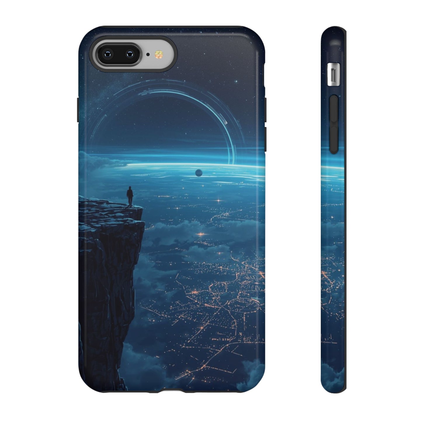 iPhone 8 Plus / Glossy Phone Case - Orbital Ring Horizon Sci-fi Phone Case