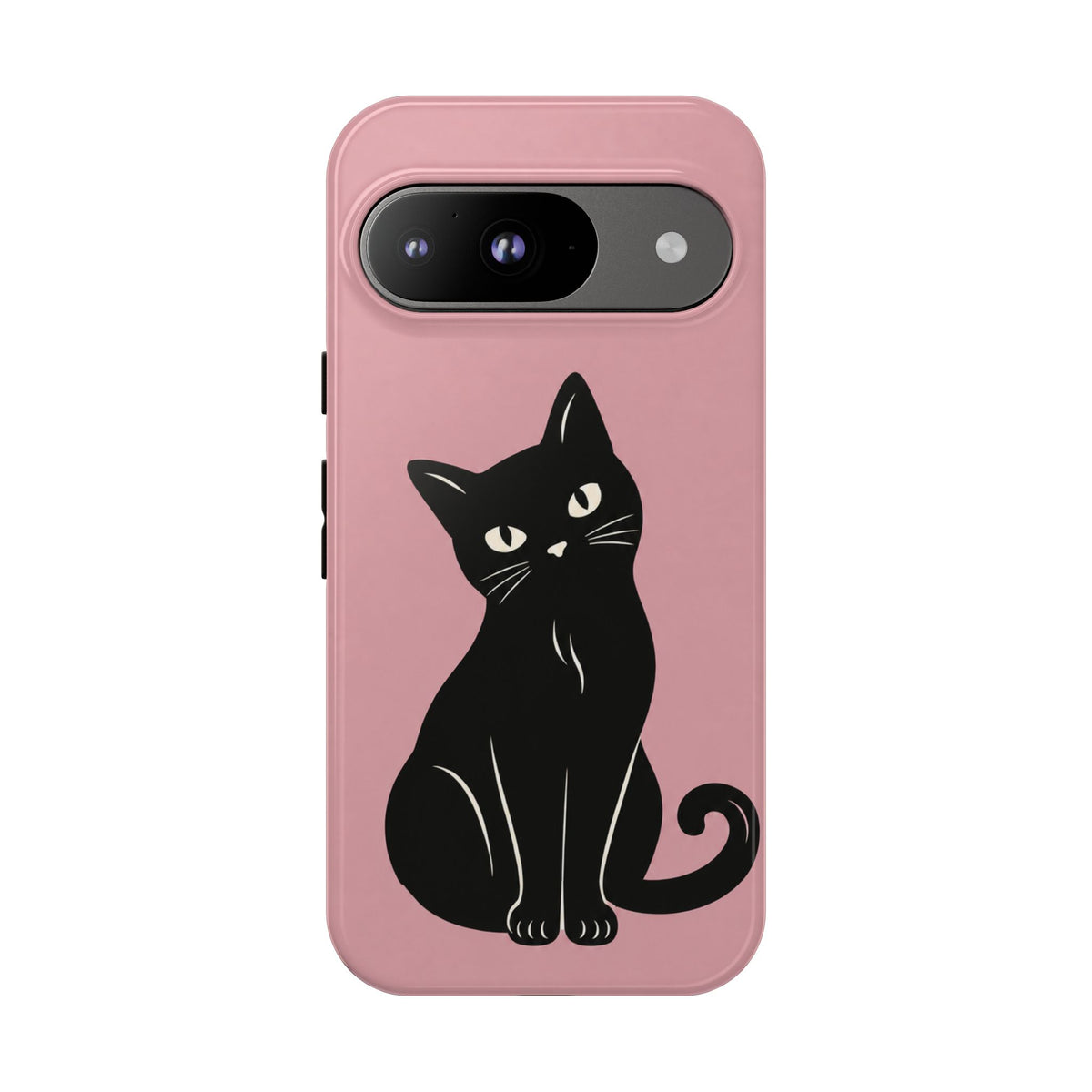 Minimalist Blush Pink & Black Cat Phone Case