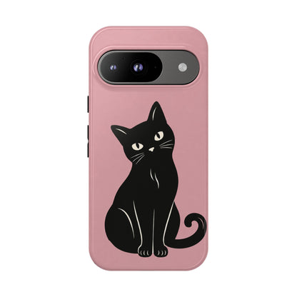 Minimalist Blush Pink & Black Cat Phone Case