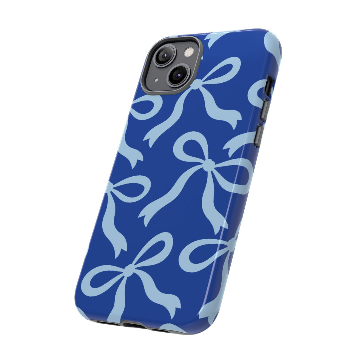 Bold Cobalt Blue and Powder Blue Bow Pattern Phone Case - Blue Phone Case