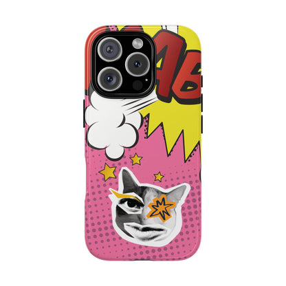 Bold Pink Pop Art Cat Phone Case - Pink Phone Case - iPhone 16 Pro / Glossy