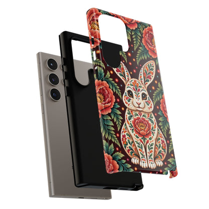 Cute Terracotta and Teal Calavera Bunny Phone Case - Phone Case