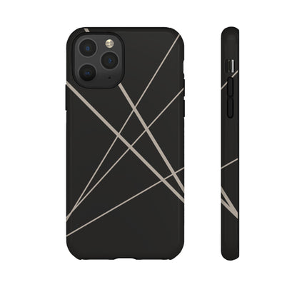 iPhone 11 Pro / Glossy Phone Case - Abstract Black with Grey Lines Phone Case
