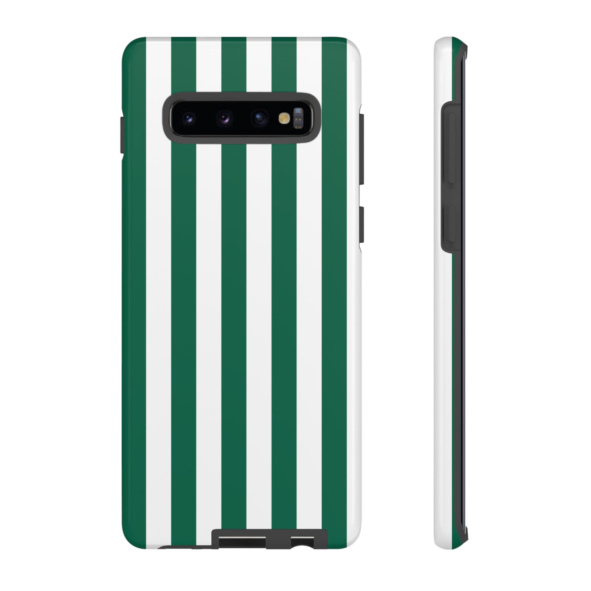 Simple Green & White Stripe Pattern Phone Case - Green Phone Case