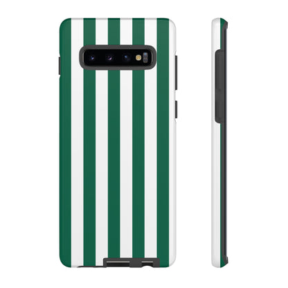 Samsung Galaxy S10 Plus / Glossy Phone Case - Simple Green & White Stripe Pattern Phone Case