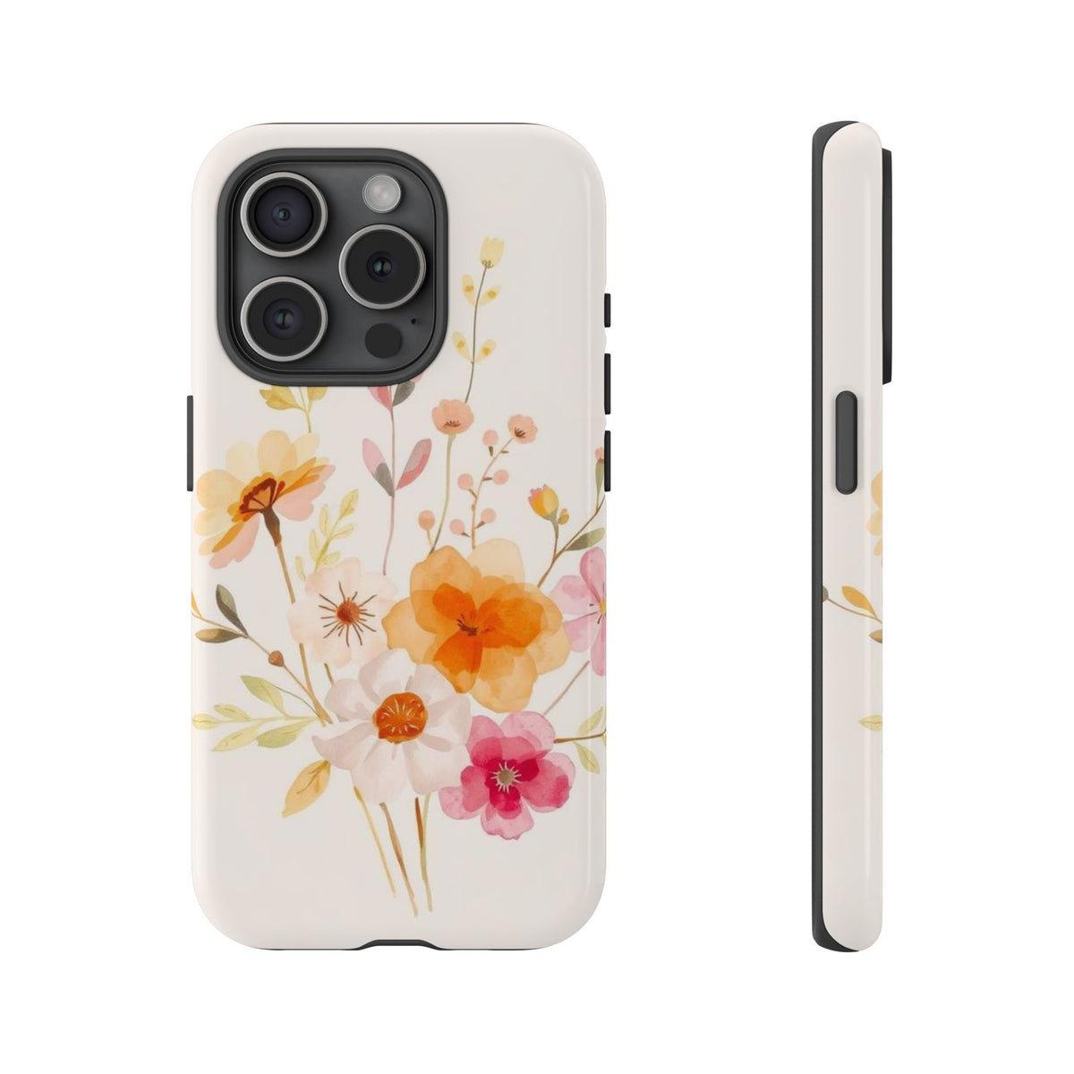Boho Chic Watercolour Flower Pattern Phone Case - Multicolor Phone Case - iPhone 15 Pro / Glossy