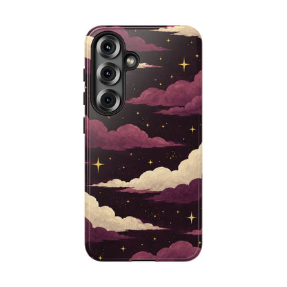 Illustrated Plum Clouds & Stars Phone Case